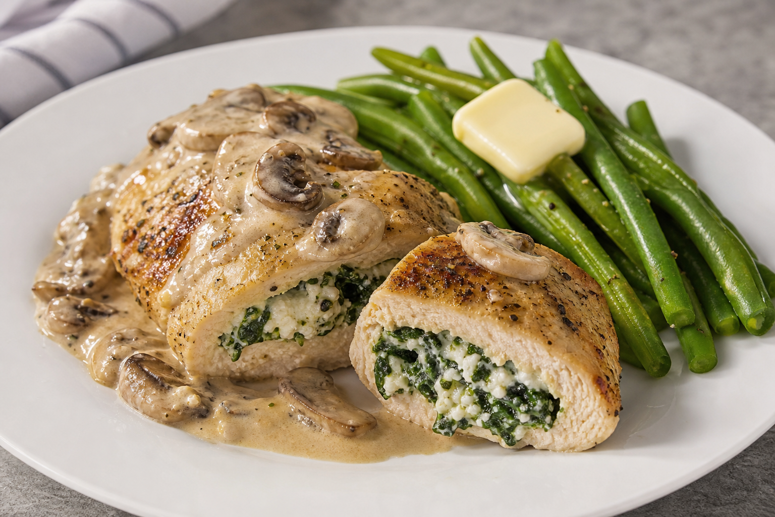 Keto spinach feta stuffed chicken breast