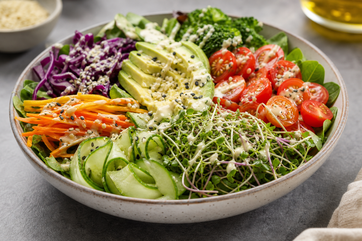 Fresh rainbow salad bowl