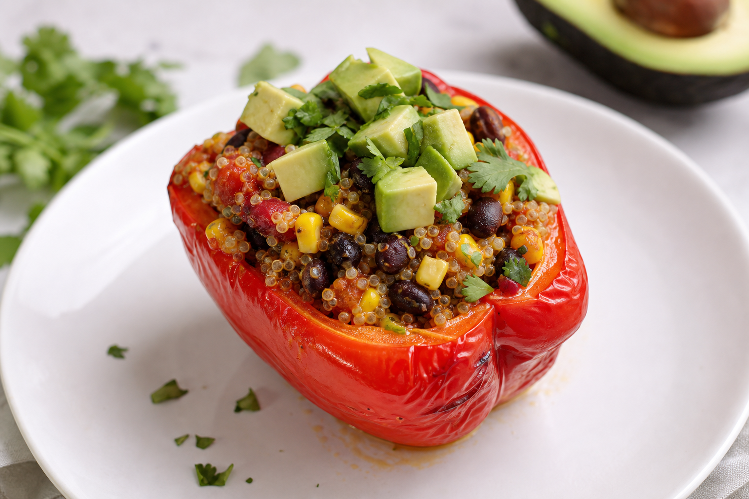 Vegan stuffed pepper with quinoa